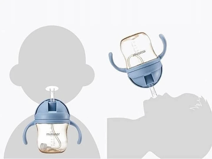 Mininor Global Aps „Miniror Global“ – šiaudinis butelis iš tritano, 220 ml, pilkas sandariklis (14241)