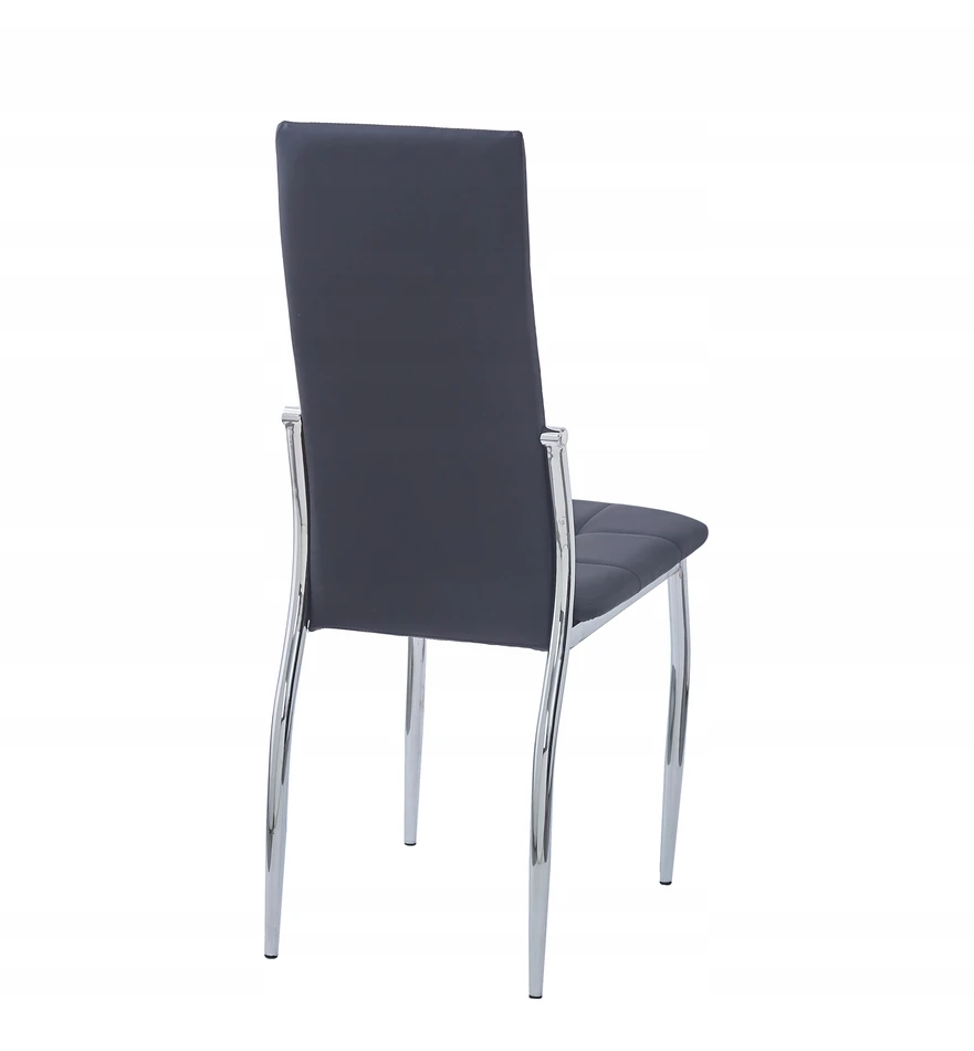 Butopêa Virtuvinė kėdė, PU ekologiška oda, juoda, ergonomiška, chromuotos kojos