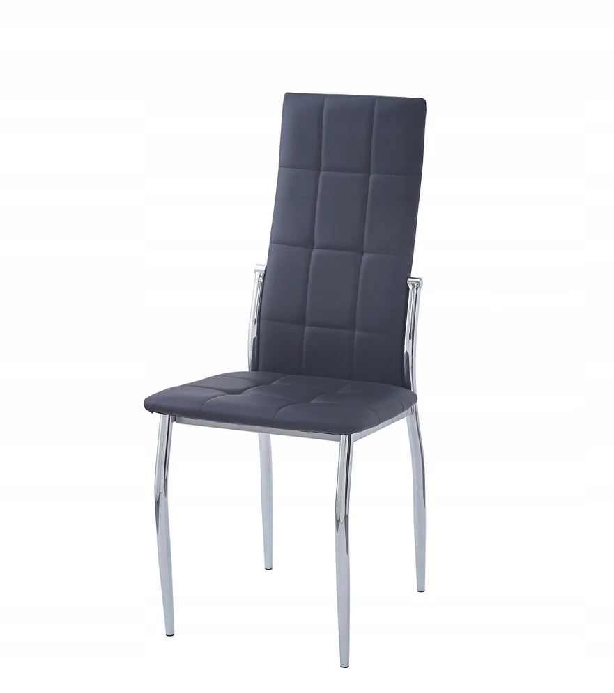 Butopêa Virtuvinė kėdė, PU ekologiška oda, juoda, ergonomiška, chromuotos kojos