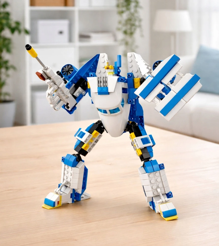 Teka Cabo-Toys BLOCKS KELEIVINIO LĖKTUVO ROBOTO 2IN1 KONSTRUKCIJOS RINKINYS VAIKAMS