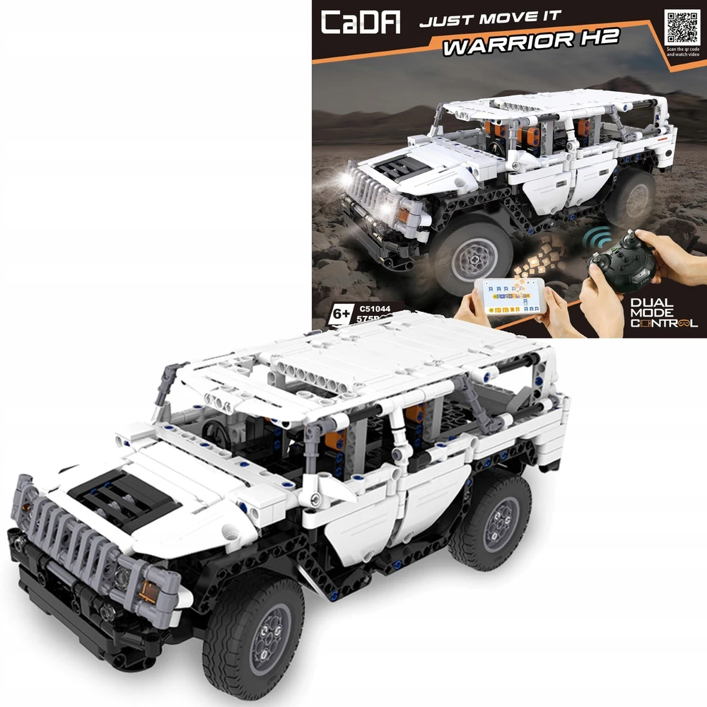 CADA Auto RC Off-Road statybiniai blokeliai 575 vnt. NUOTOLINIO PULTO VALDOMAS 4x4 LED