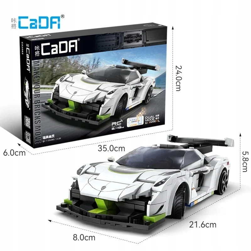 CADA Auto RC racing statybiniai blokai 322 el REMOTE CONTROLLED 1:20