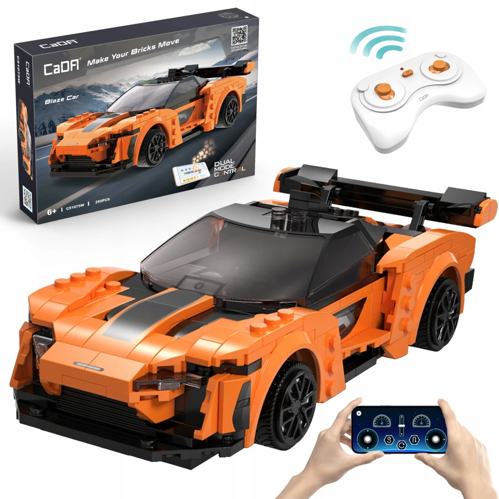 Konstruktorius CaDA Blaze Car C51075W, su RC pultu, 1:20 mastelis (295 dalys)