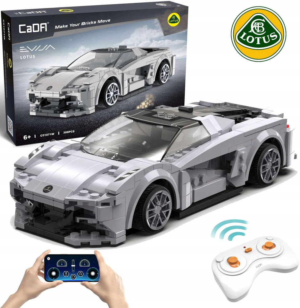 CADA BLOKAI LOTUS EVIJA NUOTOLINIO PULTO VALDYMAS RC 308 EL RACE CAR.
