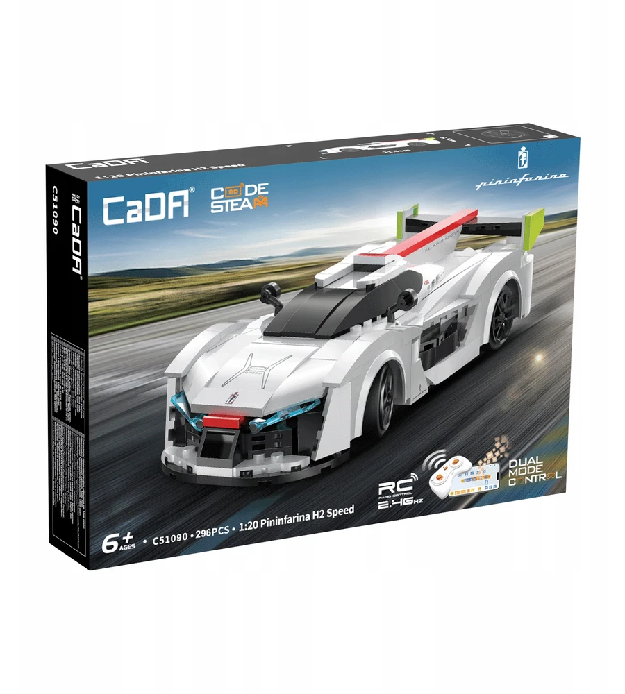 Konstruktorius CaDA Pininfarina H2 Speed C51090W, su RC pultu, 1:20 mastelis (296 dalys)