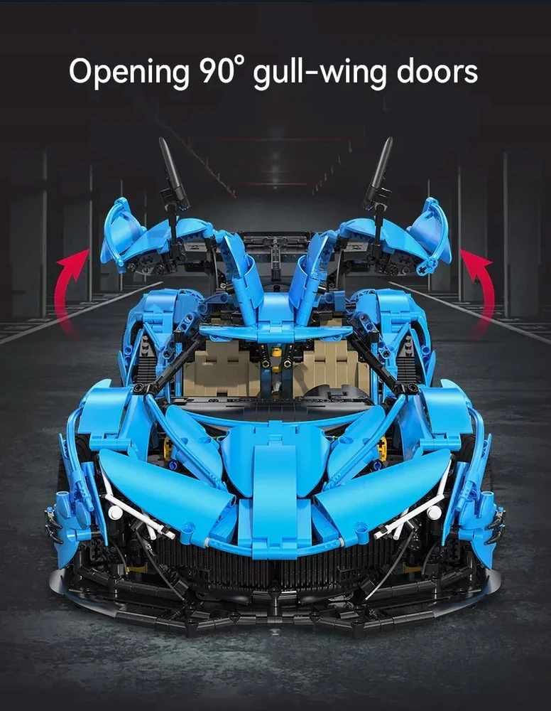 CADA BLOKAI SPORTINIS AUTOMOBILIS 60CM V12 HYPERCAR RACING CAR 3865EL.