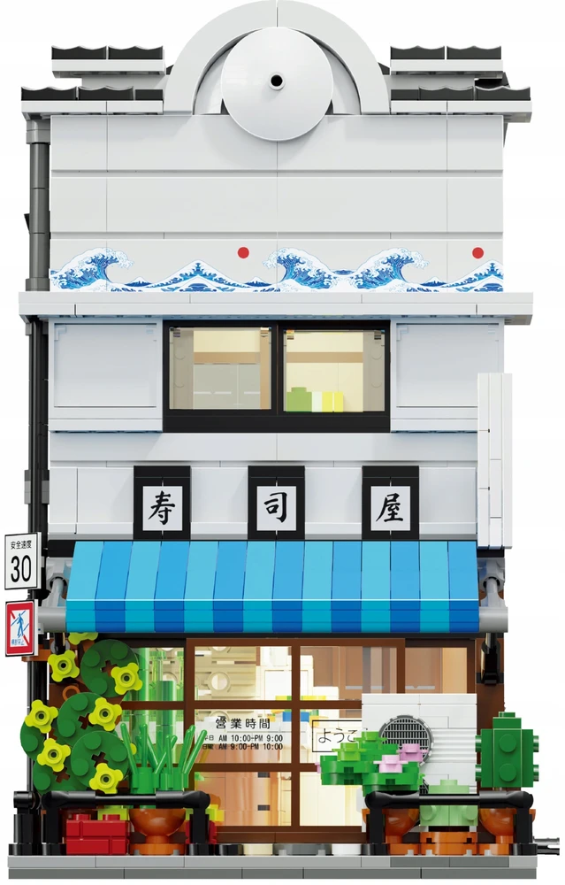 CADA BLOKAI SUSHI PARDUOTUVĖ JAPANESE LAGE SERIJA 1665 ELEMENTŲ + LED