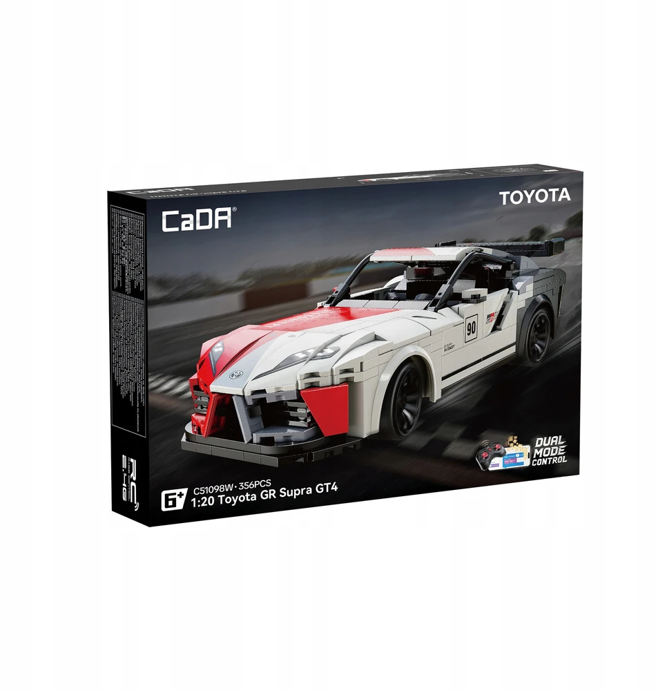 CADA BLOKAI TOYOTA GR SUPRA GT4 1:20 NUOTOLINIO VALDYMO AUTOMOBILIŲ 356 ELEMENTAI.