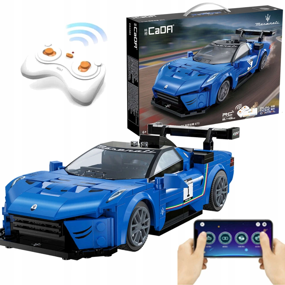 CADA blokų rinkinys Maserati GT2 sportinis automobilis 320 elementų su RC pulteliu