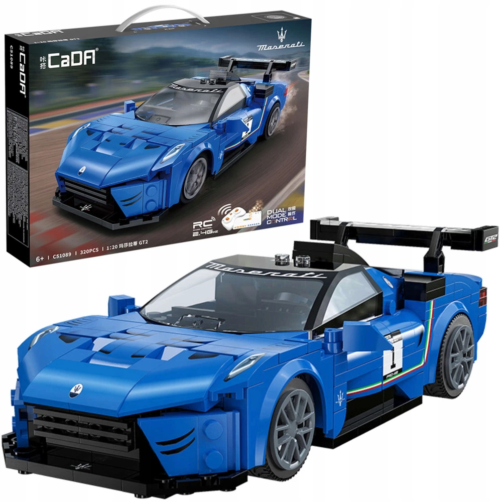CADA blokų rinkinys Maserati GT2 sportinis automobilis 320 elementų su RC pulteliu