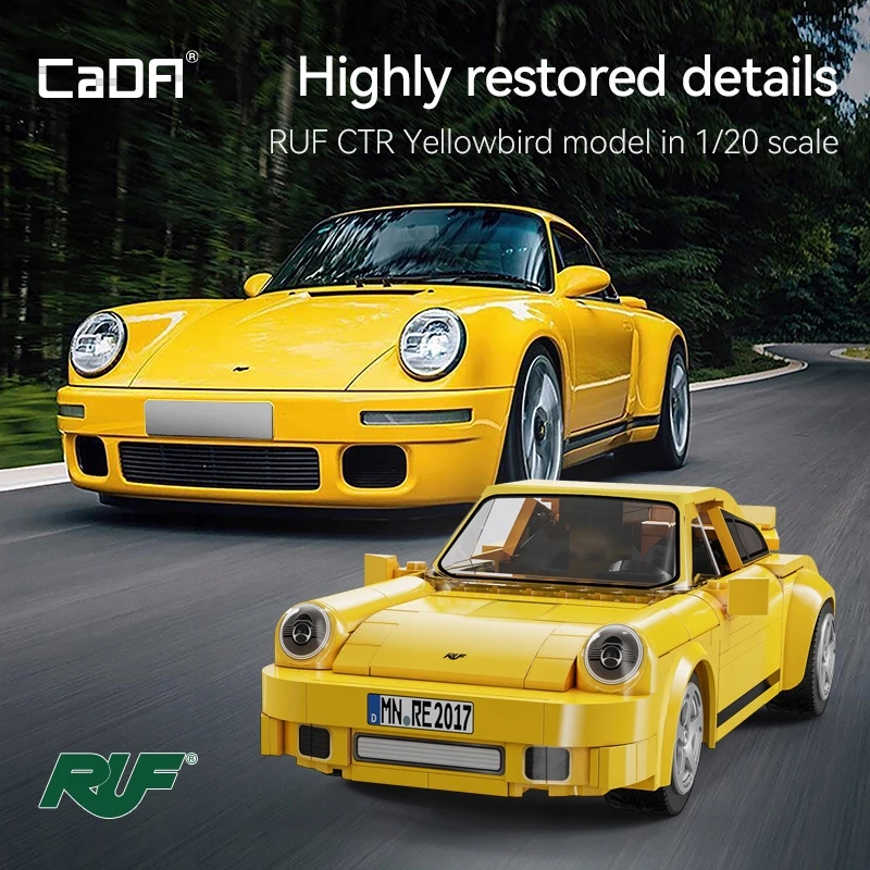 CADA BLOKŲ RINKINYS RUF CTR 2017 YELLOWBIRD NUOTOLINIO PULTO VALDYMAS AUTOMOBILIS 222 EL