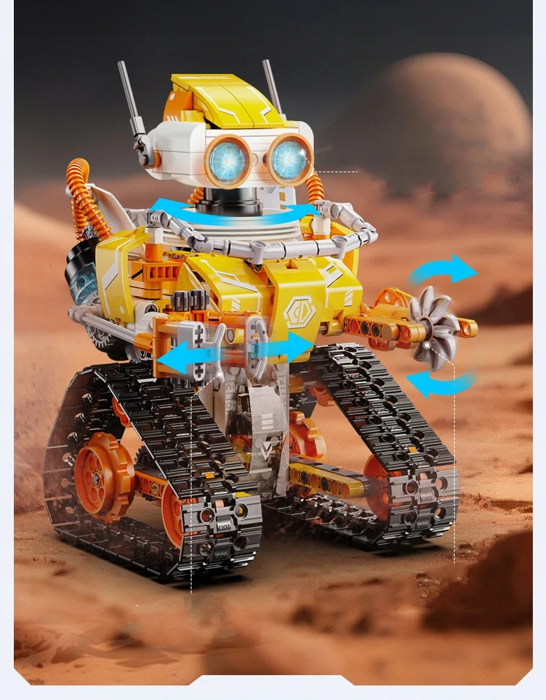 CADA CODE robotų blokų rinkinys, modelis W.BOT RC, nuotoliniu būdu valdomas Dual Mode 455