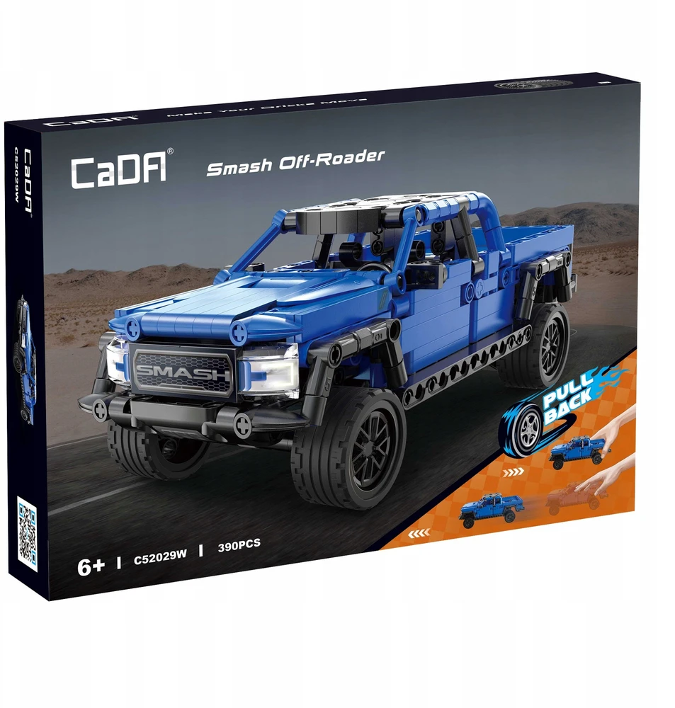 CADA Kaladėlės AUTO BEKELIŲ OFF ROADER ATSITRAUKIMAS 390 EL.