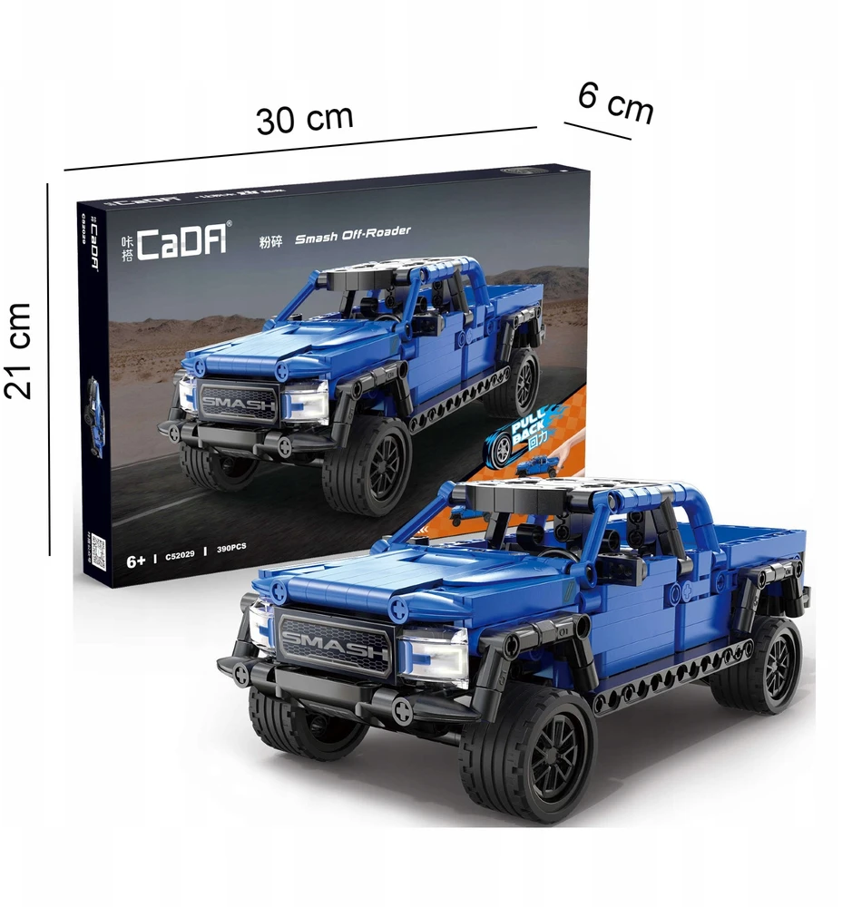 CADA Kaladėlės AUTO BEKELIŲ OFF ROADER ATSITRAUKIMAS 390 EL.