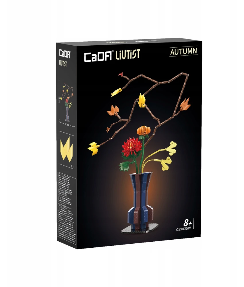 CaDA konstruktoriaus kaladėlės „Gėlės“ – gėlių rinkinys „Floral Art Autumn Ember“, 61 cm, C59025W, 794 detalės