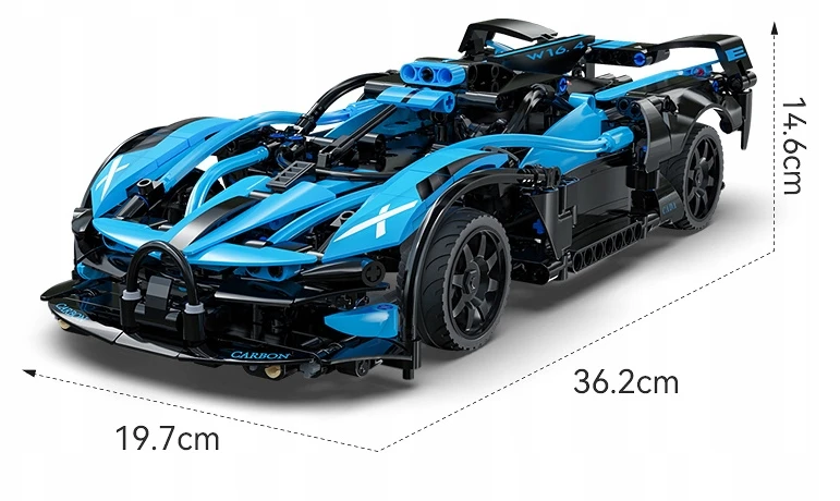 CaDA konstruktoriaus rinkinys „Lenktyninis automobilis“ – nuotoliniu būdu valdomas lenktyninis automobilis „Bluefire Specter“