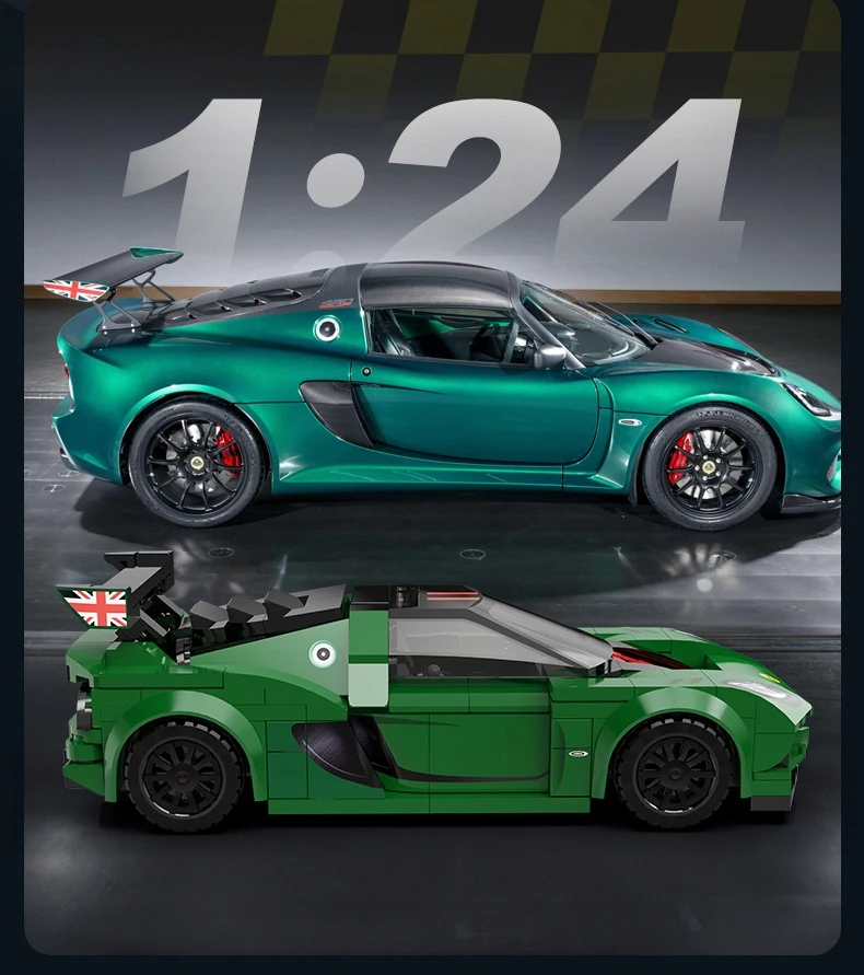 CaDA konstruktoriaus rinkinys „Lotus Exige Cup 430“ lenktyninis automobilis, 319 detalių