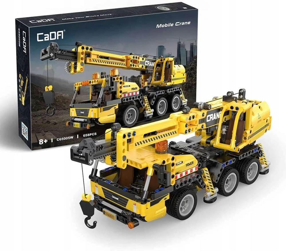 CADA statybiniai blokai Crane CRANE 658 el. DIDELIS statybinis automobilis 37 cm
