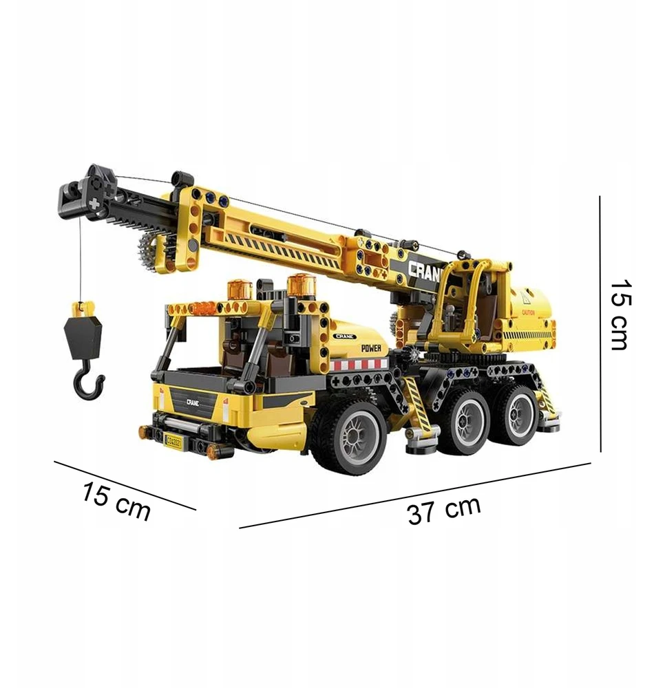 CADA statybiniai blokai Crane CRANE 658 el. DIDELIS statybinis automobilis 37 cm