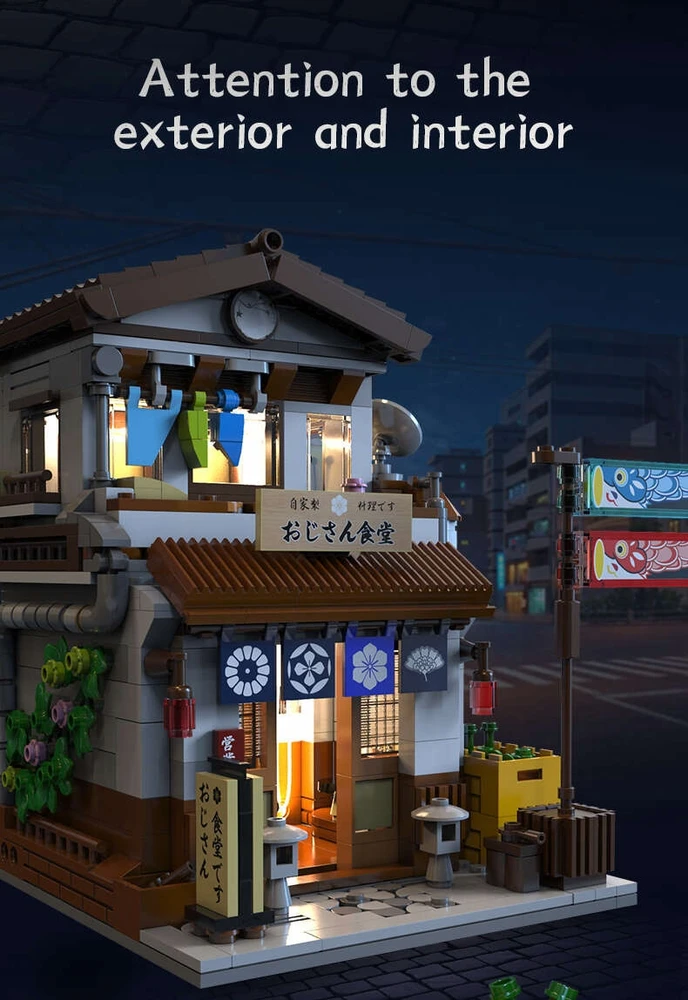 CADA STATYBINIAI BLOKAI JAPANESE RESTAURANT 861 ELEMENTS + LED JAPANESE