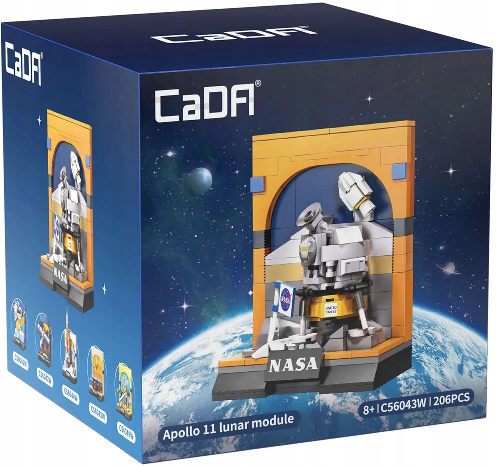 CADA STRUKTŪRINIAI BLOKAI NASA APOLLO PARODA 11 MĖNULIO MODULIS 206 ELEMENTAI
