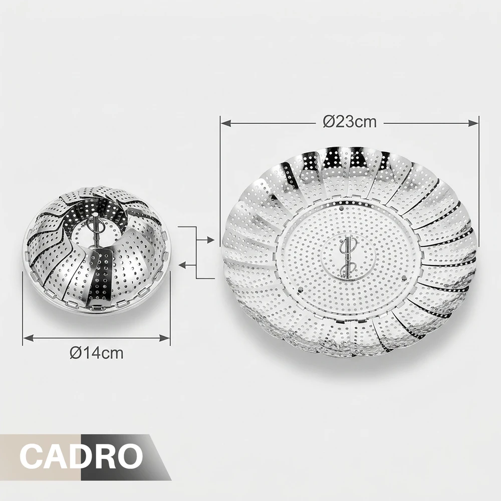 Cadro Garinimo įdėklas, 23 cm, garintuvas, sietelis, nerūdijančio plieno puodo krepšelis
