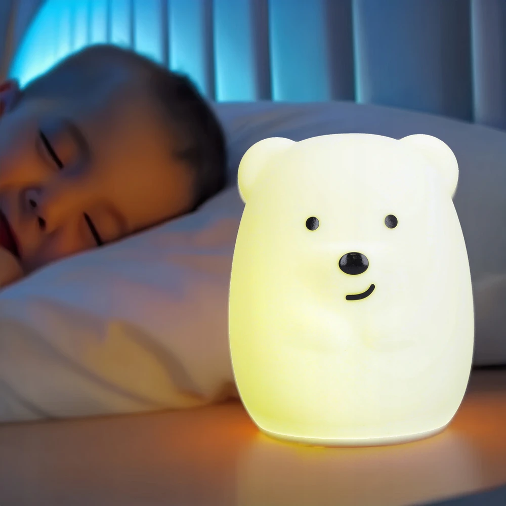 Cadro SILIKONINĖ LEMPA VAIKAMS, LOKIAMS, LED NAKTINIS LEMPAS SU USB NUOSTOLIO PULTU