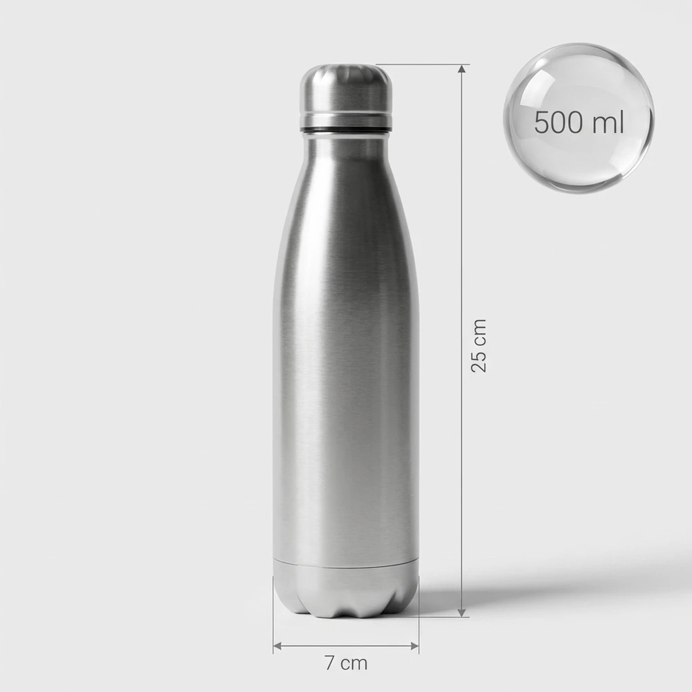 Cadro THERMOS, plieno vakuuminis termo butelis arbatai ir kavai, 500 ml