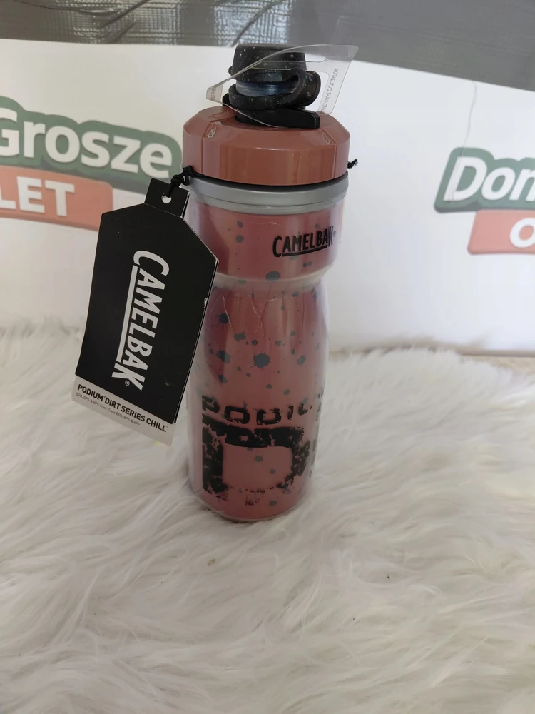 CamelBak Podium Dirt serijos šaldymo izoliuotas vandens butelis | Rožinis kamufliažas | Dviratis