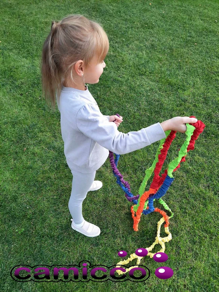 Camicco SENSORY RUBBER, vaivorykštė, 5 m, ANIMACIJA, šokiams, vaikiškų žaidimų guma, 5 m