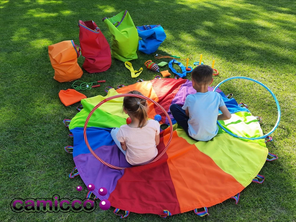 Camicco SENSORY RUBBER, vaivorykštė, 5 m, ANIMACIJA, šokiams, vaikiškų žaidimų guma, 5 m