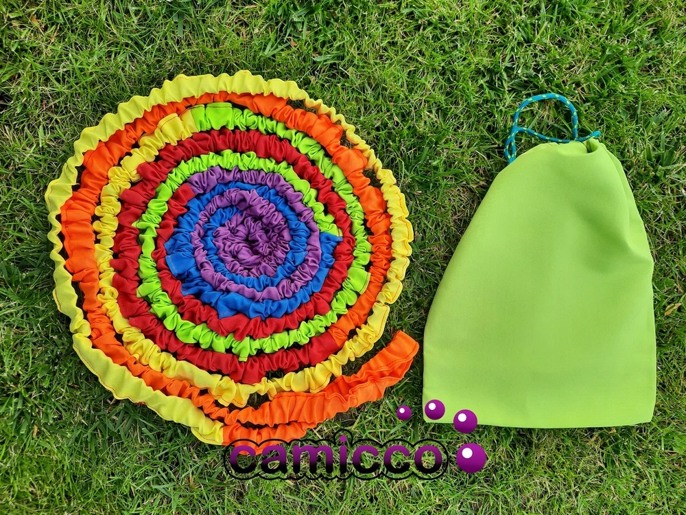 Camicco SENSORY RUBBER, vaivorykštė, 5 m, ANIMACIJA, šokiams, vaikiškų žaidimų guma, 5 m