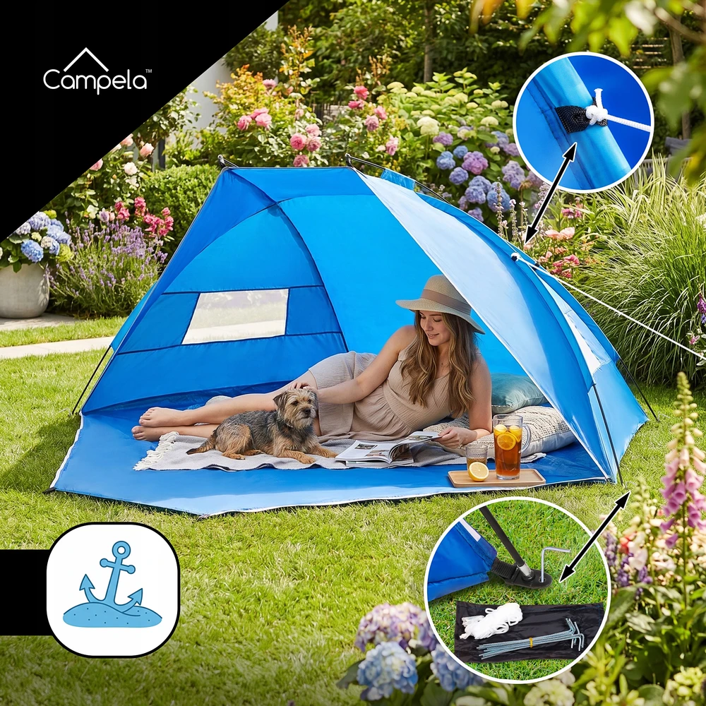 CAMPELA BEACH TENT UŽDARAS TURISTINIS KEMPINGAS 3-4 žmonėms