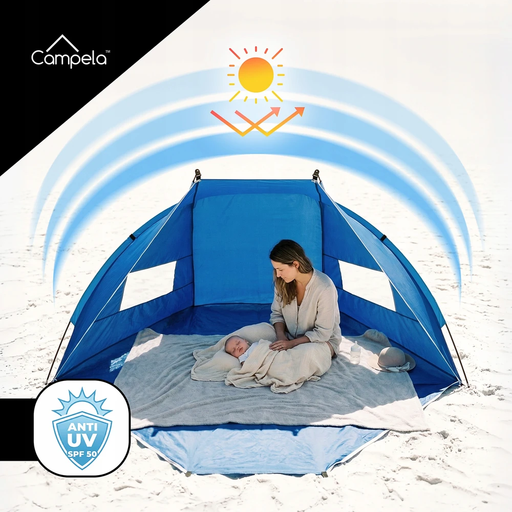 CAMPELA BEACH TENT UŽDARAS TURISTINIS KEMPINGAS 3-4 žmonėms