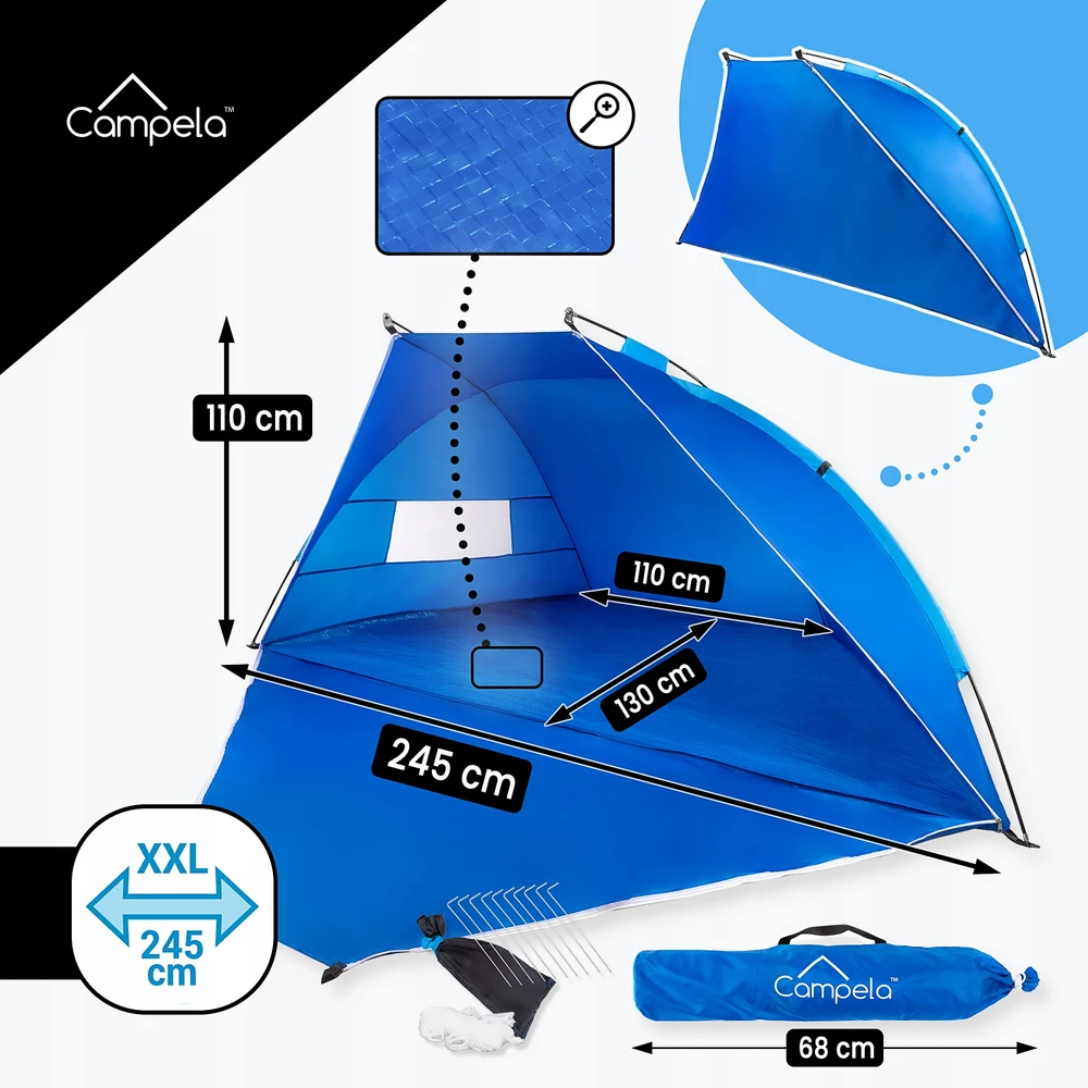 CAMPELA BEACH TENT UŽDARAS TURISTINIS KEMPINGAS 3-4 žmonėms