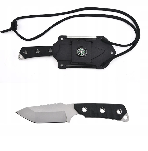 CAMPING Juodas Full-Tang Tactical Hunting Knife Survival EDC dėklas