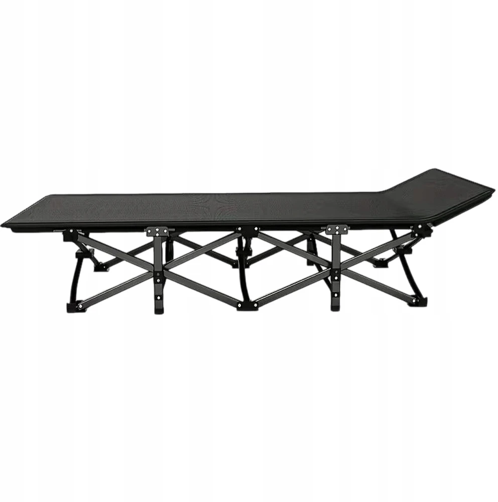 Canadian Folding Camp Tourist Šezlongas 200 kg Juoda
