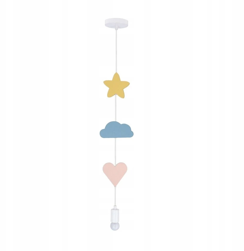 Pakabinamas šviestuvas Candellux HEART CS LAMPA WISZĄCA 1X20W E27 IQ KIDS ROŽINĖ+Mėlynas+Baltas
