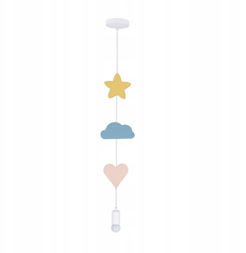 Pakabinamas šviestuvas Candellux HEART CS LAMPA WISZĄCA 1X20W E27 IQ KIDS ROŽINĖ+Mėlynas+Baltas
