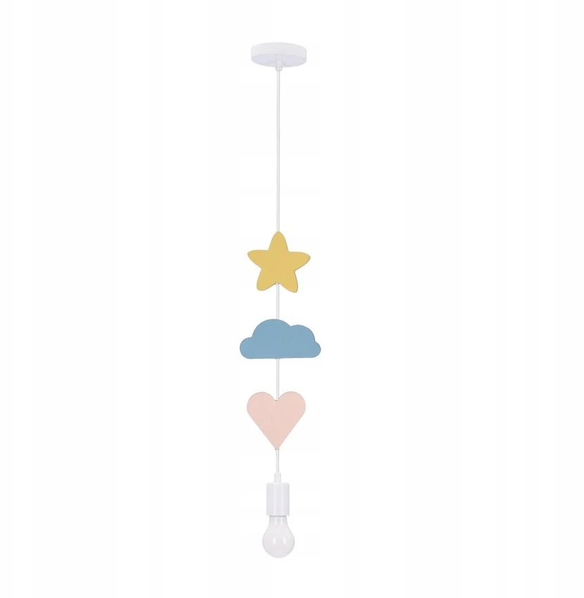 Pakabinamas šviestuvas Candellux HEART CS LAMPA WISZĄCA 1X20W E27 IQ KIDS ROŽINĖ+Mėlynas+Baltas