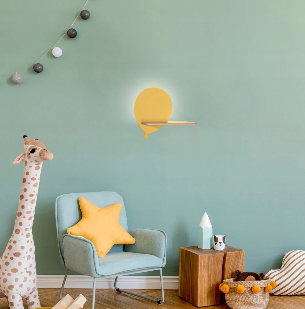 Sieninis šviestuvas Candellux Lighting Candellux vaikiškas sieninis LED šviestuvas Baloon, geltonas/rudas