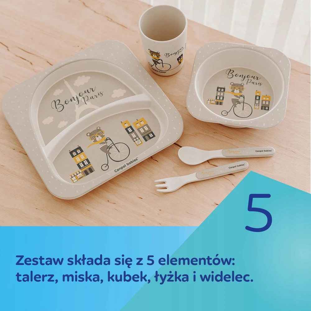Canpolbabies CANPOL 9/227 Virtuvės reikmenų rinkinys 5 vnt. Bonjour Paris tamsiai mėlyna