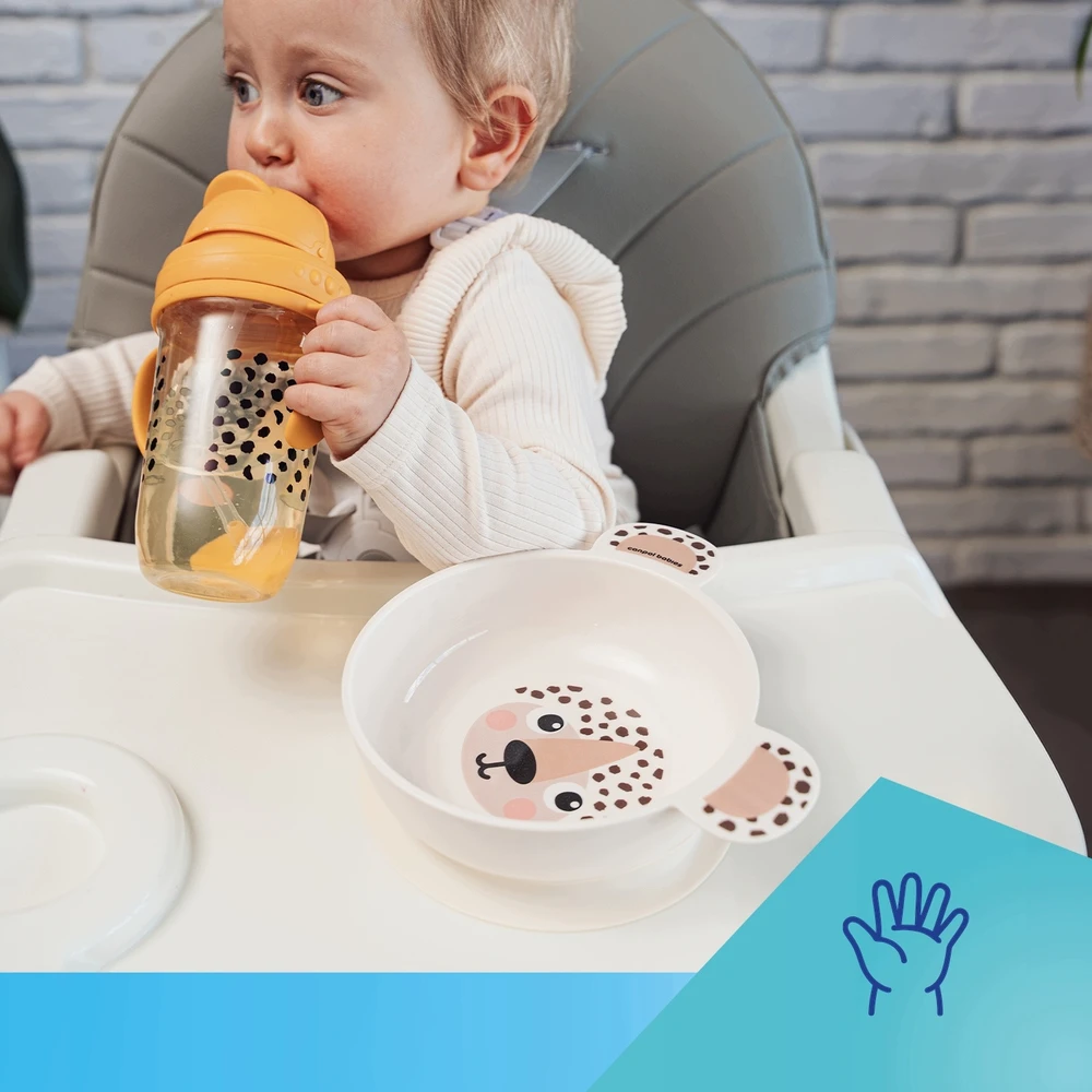 Canpol Babies Cup su ausytėmis su siurbtuku 400 ml BabiesBoo kremas