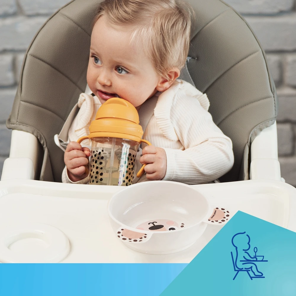 Canpol Babies Cup su ausytėmis su siurbtuku 400 ml BabiesBoo kremas