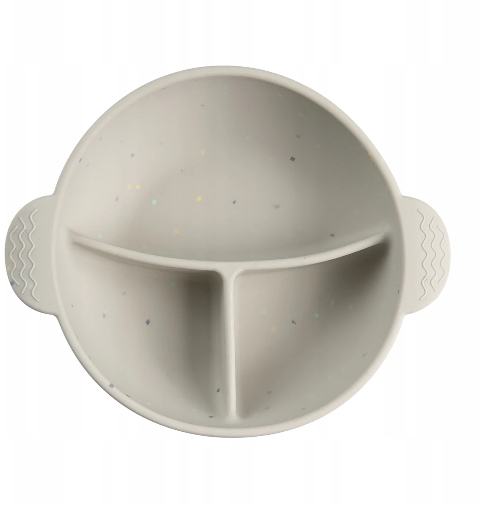 CANPOL BABIES silikoninis neslystantis dubenėlis DOTS, 3 skyrių, 360 ml, 51/403_grey
