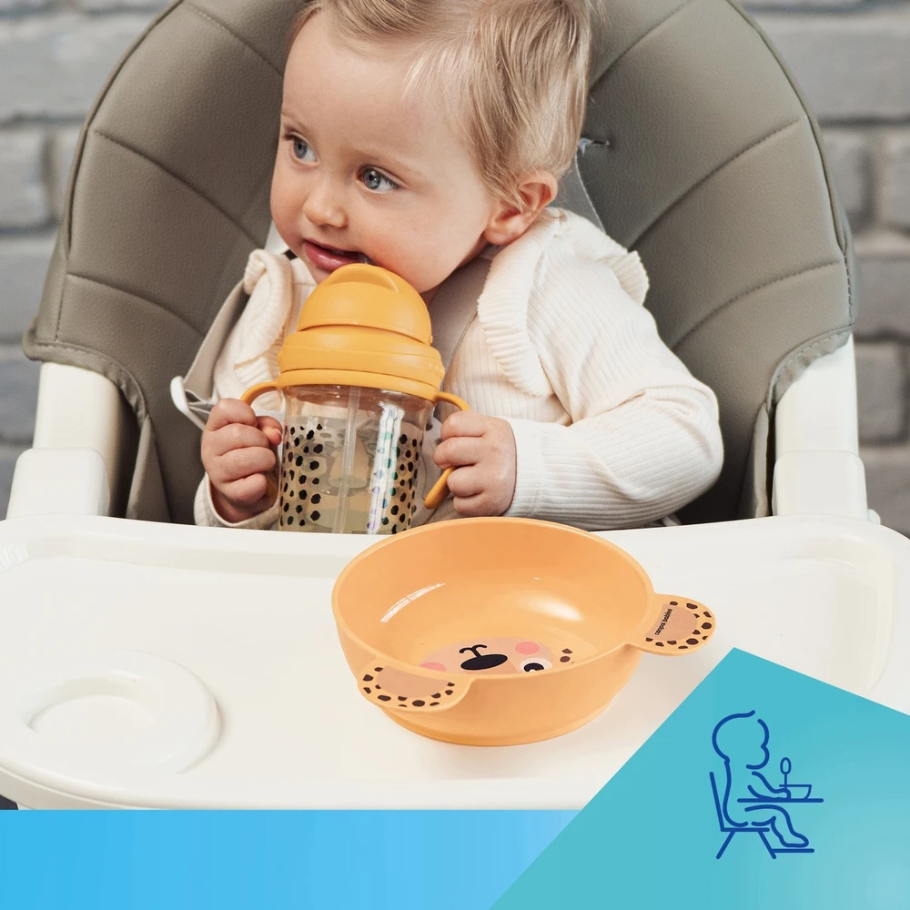 Canpol baby Lėkštė su ausytėmis 19 cm BabiesBoo geltona