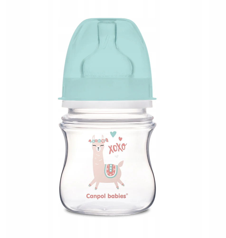 Canpolbabies CANPOL 35/220 EasyStart Exotic 120ml buteliukas nuo dieglių plačios burnos žalias