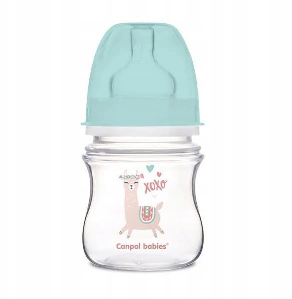 Canpolbabies CANPOL 35/220 EasyStart Exotic 120ml buteliukas nuo dieglių plačios burnos žalias
