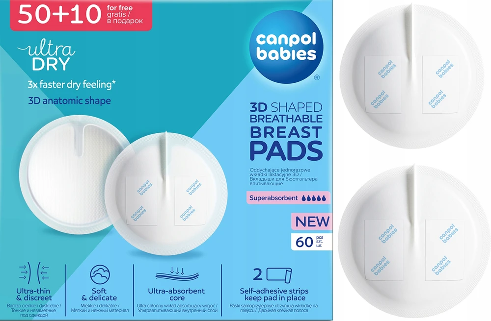 Canpolbabies CANPOL BABIES įklotai į liemenėlę ANTISLIP, 60vnt., 1/652
