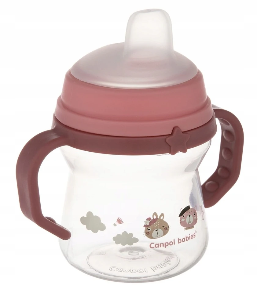 Canpol babies gertuvė su silikoniniu snapeliu FirstCup 150ml BONJOUR PARIS (56/612_pin)